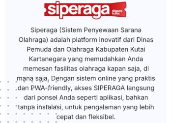 Demo penggunaan aplikasi Siperaga di kantor Dispora Kukar, Tenggarong