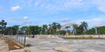 Lokasi pembangunan skatepark Pujasera yang mulai dikerjakan