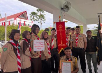 Peserta LKBB Pramuka di Loa Janan yang diikuti perwakilan dari berbagai daerah