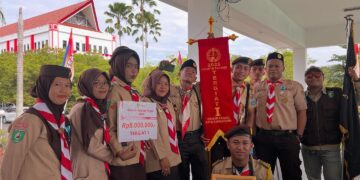 Peserta LKBB Pramuka di Loa Janan yang diikuti perwakilan dari berbagai daerah