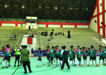 Suasana pertandingan futsal KNPI Kukar, bagian dari pembinaan bibit atlet daerah