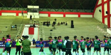 Suasana pertandingan futsal KNPI Kukar, bagian dari pembinaan bibit atlet daerah