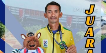 Pegiat olahraga tradisional Kukar saat berlaga di ajang Pornas 2025