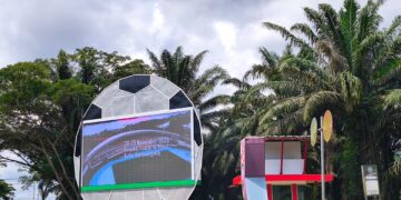 Videotron tematik Aji Imbut tampil sebagai penanda kawasan olahraga