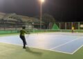 Lapangan tenis di Tenggarong yang menjadi pusat latihan atlet muda