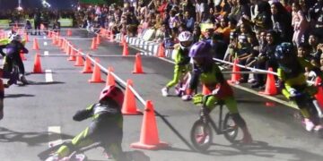 Dokumentasi lomba pushbike komunitas anak-anak, didukung fasilitas dan pengawasan Dispora Kukar
